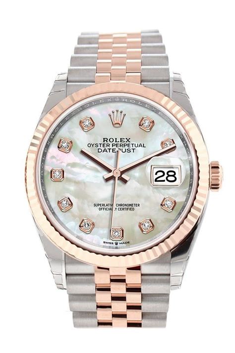 rolex 36mm mother of pearl|Rolex datejust 36 fluted bezel.